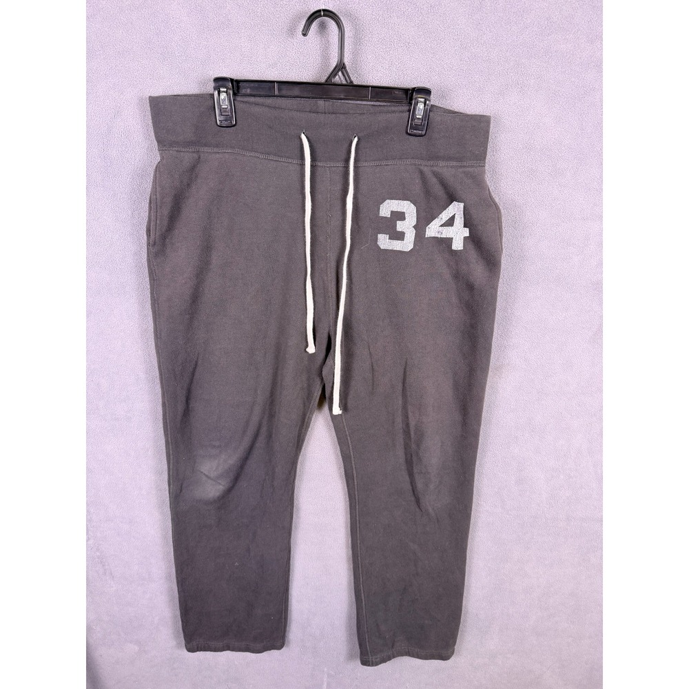 Y2K J.Crew Vintage Fleece Sweatpants Mens L Gray 34 Athletic Joggers